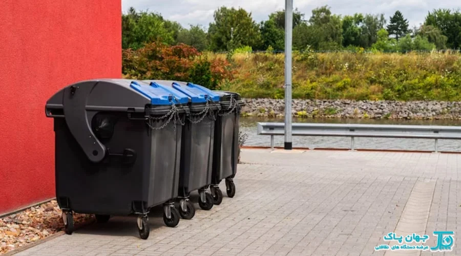 قیمت سطل زباله شهری آهنی درب دار